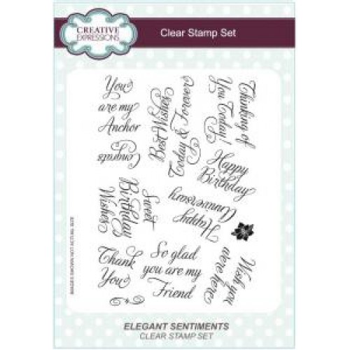Elegant Sentiments - Creative Expressions Clear Stamp Sets CEC745